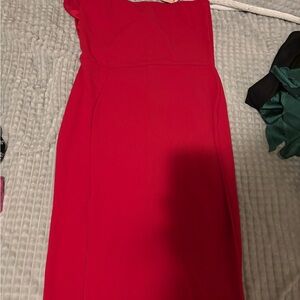 Elegant Red Strapless Dress